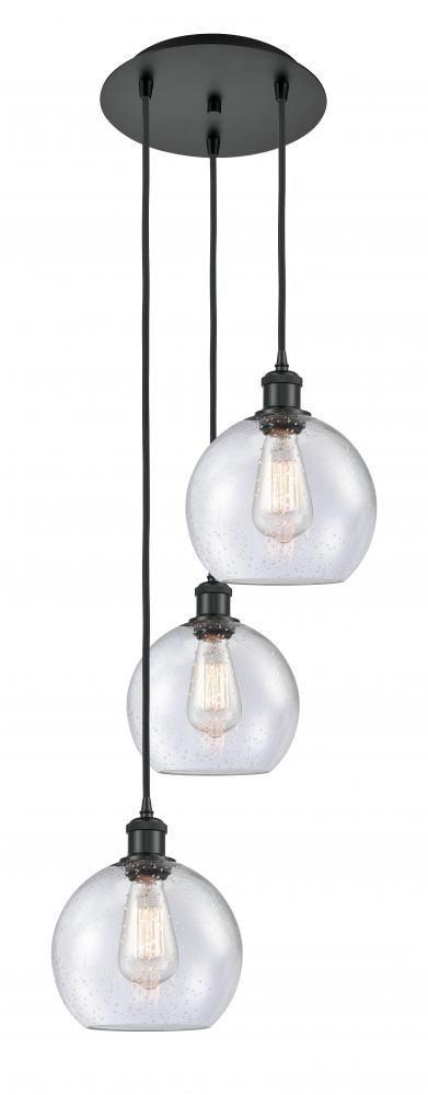 Athens - 3 Light - 15 inch - Matte Black - Cord Hung - Multi Pendant