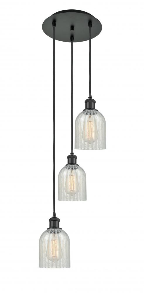 Caledonia - 3 Light - 12 inch - Matte Black - Cord Hung - Multi Pendant