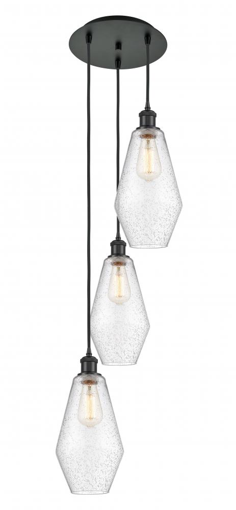 Cindyrella - 3 Light - 14 inch - Matte Black - Cord Hung - Multi Pendant