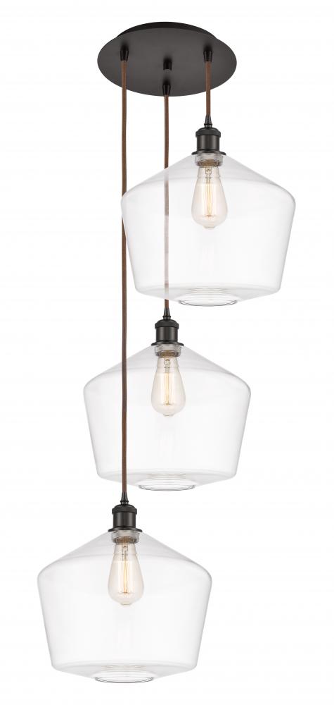 Cindyrella - 3 Light - 19 inch - Oil Rubbed Bronze - Cord Hung - Multi Pendant