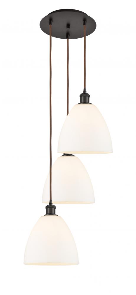 Bristol - 3 Light - 16 inch - Oil Rubbed Bronze - Cord Hung - Multi Pendant