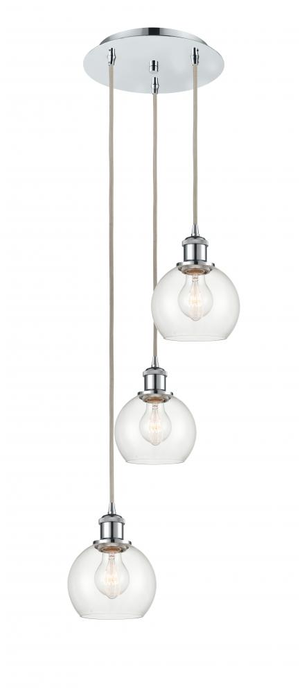 Athens - 3 Light - 12 inch - Polished Chrome - Cord Hung - Multi Pendant