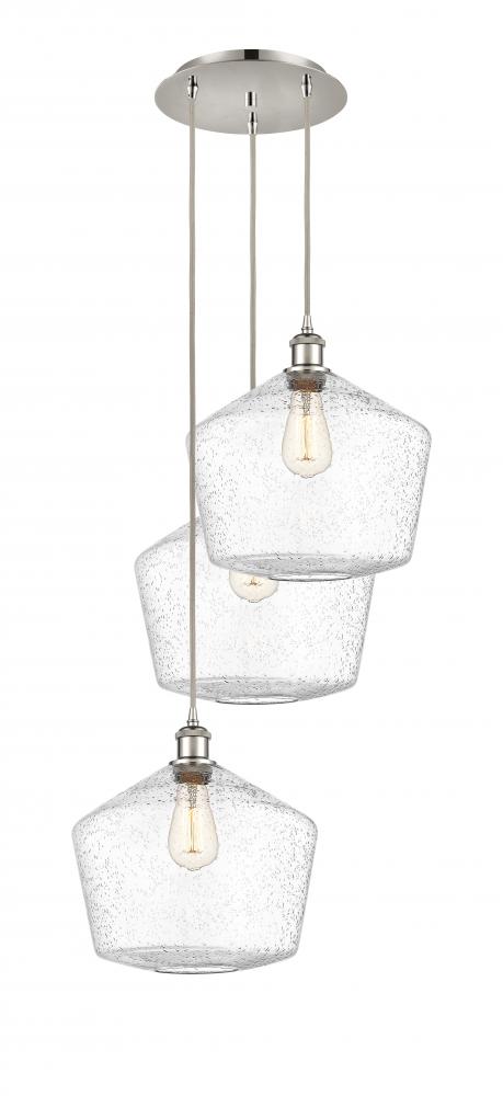 Cindyrella - 3 Light - 19 inch - Polished Nickel - Cord Hung - Multi Pendant