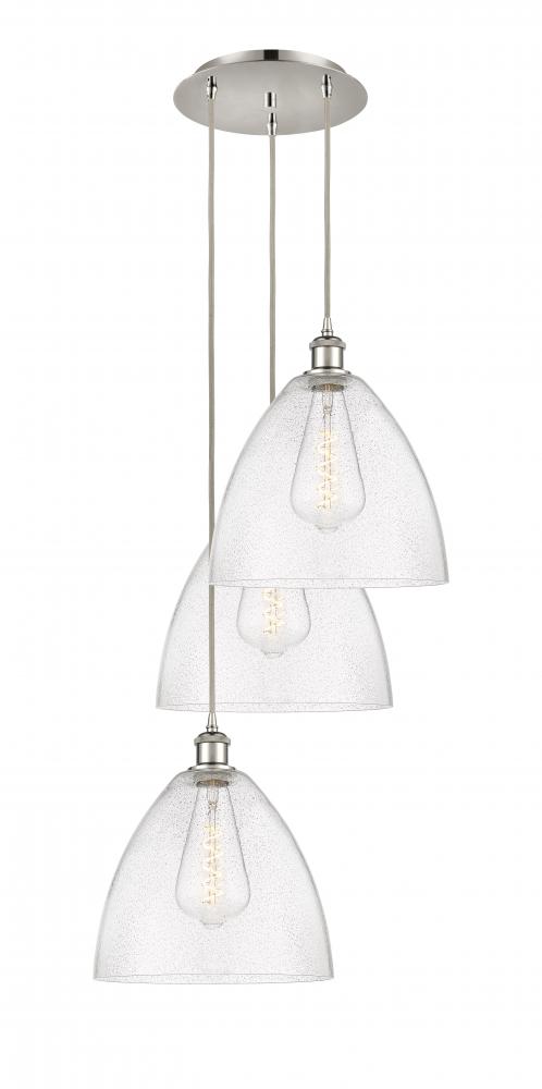 Bristol - 3 Light - 19 inch - Polished Nickel - Cord Hung - Multi Pendant