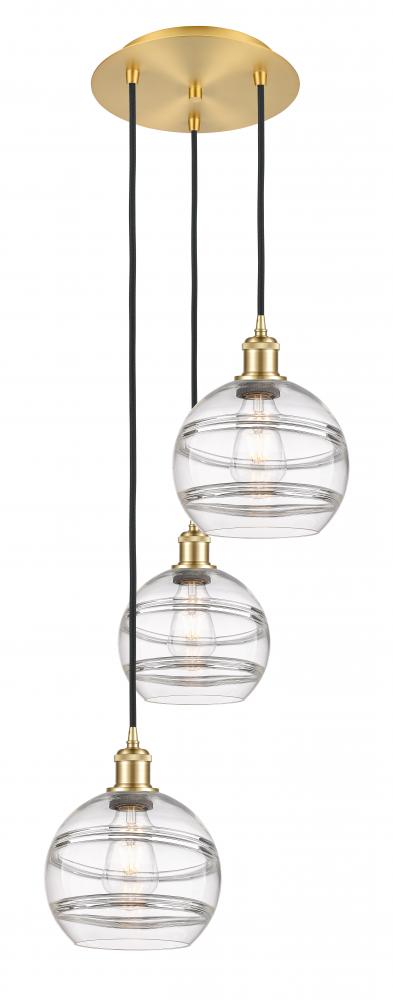 Rochester - 3 Light - 15 inch - Satin Gold - Cord hung - Multi Pendant