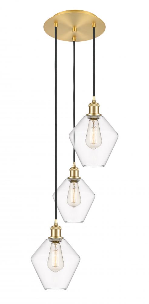 Cindyrella - 3 Light - 15 inch - Satin Gold - Cord Hung - Multi Pendant