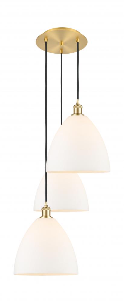 Bristol - 3 Light - 19 inch - Satin Gold - Cord Hung - Multi Pendant