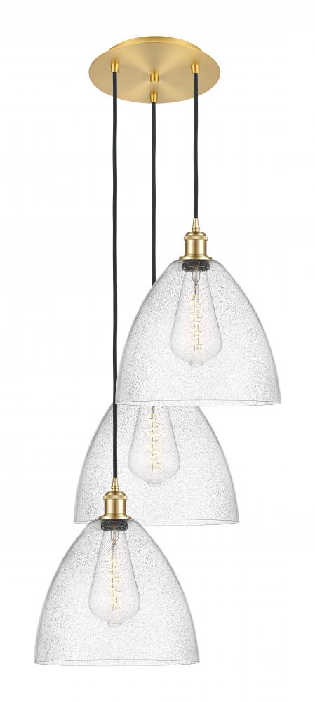 Bristol - 3 Light - 19 inch - Satin Gold - Cord Hung - Multi Pendant