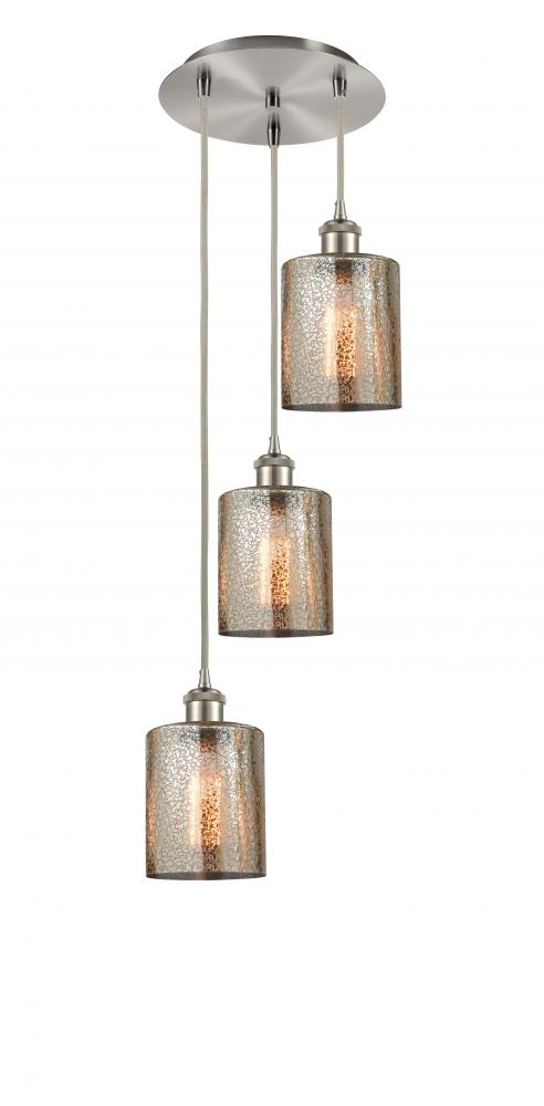 Cobbleskill - 3 Light - 12 inch - Brushed Satin Nickel - Cord Hung - Multi Pendant