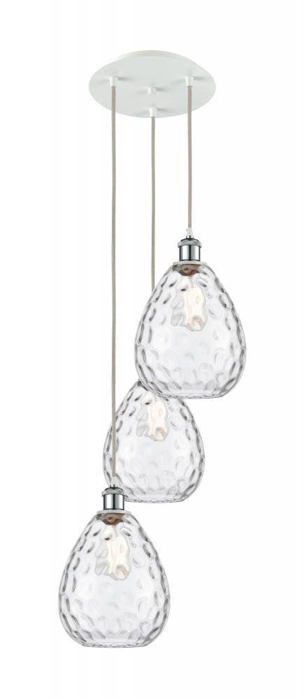 Waverly - 3 Light - 15 inch - White Polished Chrome - Cord Hung - Multi Pendant