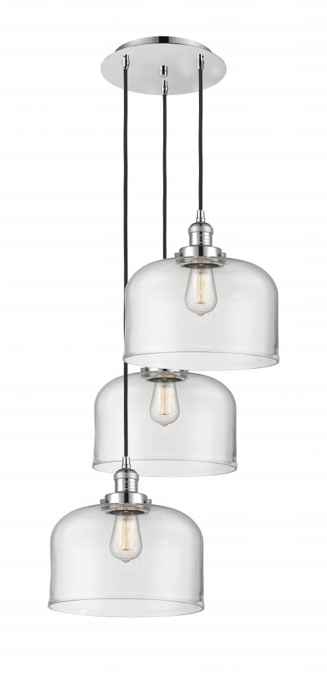 Cone - 3 Light - 18 inch - Polished Chrome - Cord hung - Multi Pendant