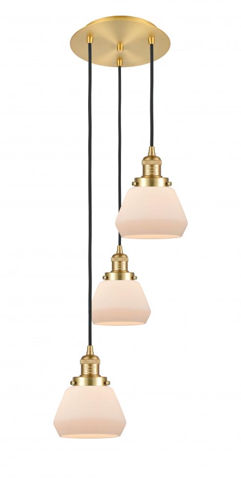 Fulton - 3 Light - 14 inch - Satin Gold - Cord hung - Multi Pendant