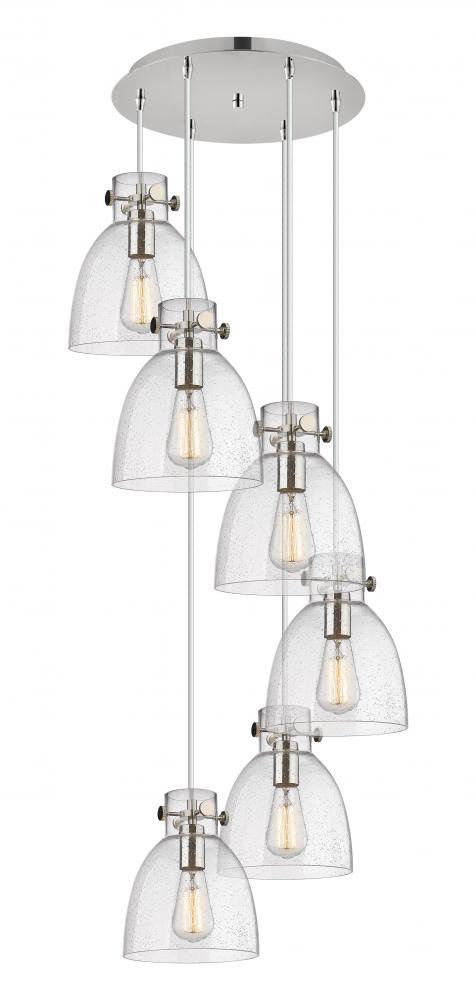 Newton Bell - 6 Light - 19 inch - Polished Nickel - Multi Pendant