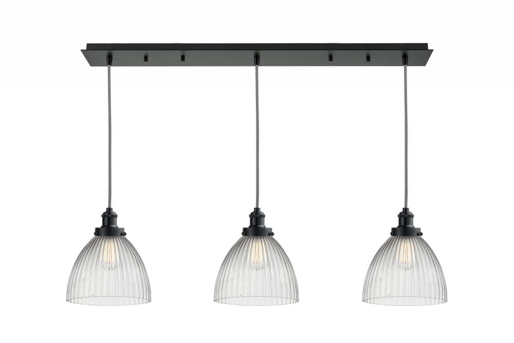 Edison - 3 Light - 36 inch - Matte Black - Cord hung - Linear Pendant