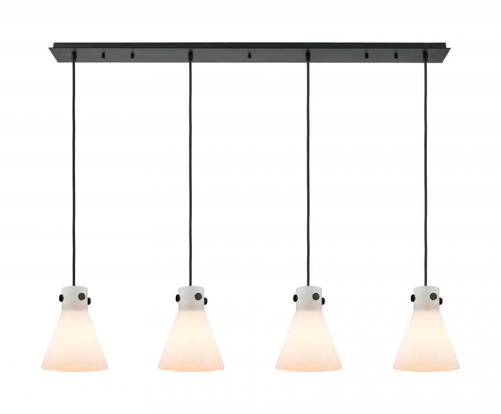 Newton Cone - 4 Light - 52 inch - Matte Black - Linear Pendant