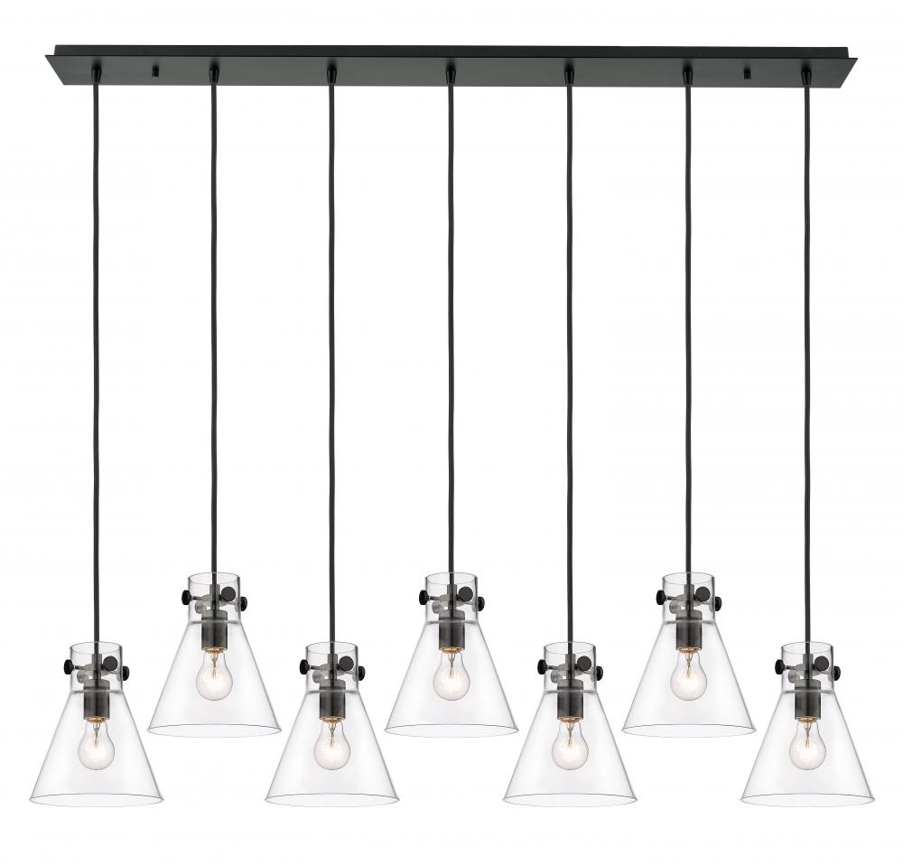 Newton Cone - 7 Light - 52 inch - Matte Black - Linear Pendant