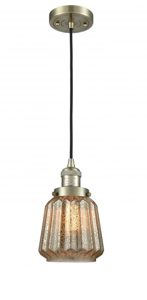 Chatham - 1 Light - 7 inch - Antique Brass - Cord hung - Mini Pendant