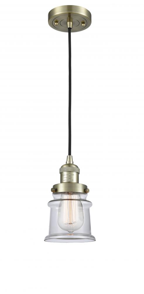 Canton - 1 Light - 5 inch - Antique Brass - Cord hung - Mini Pendant