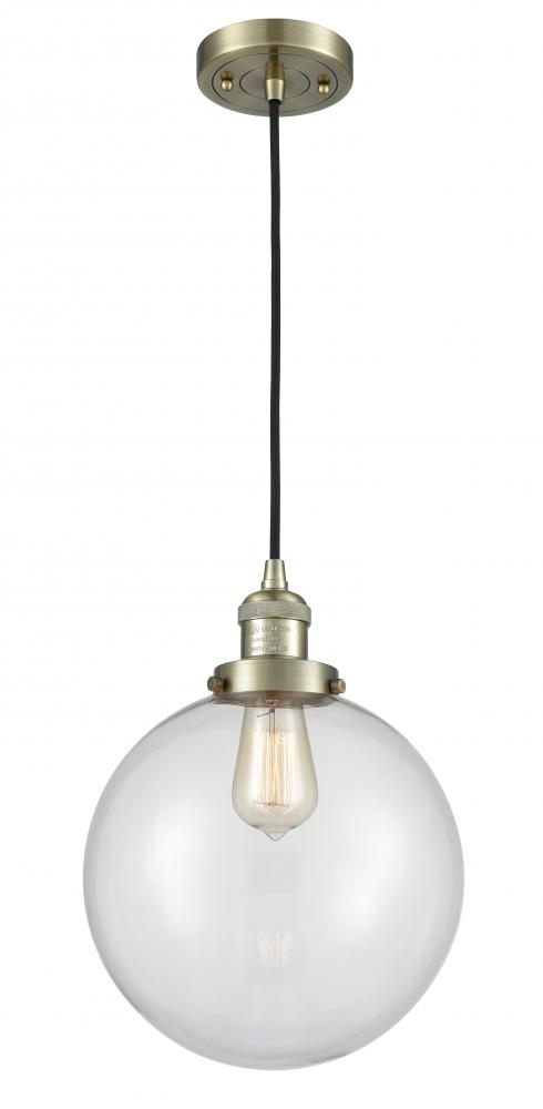 Beacon - 1 Light - 10 inch - Antique Brass - Cord hung - Mini Pendant