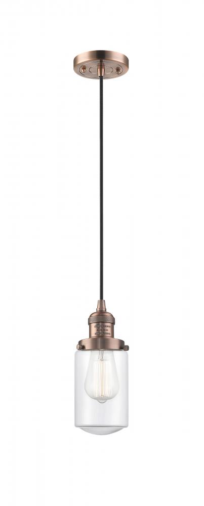 Dover - 1 Light - 5 inch - Antique Copper - Cord hung - Mini Pendant