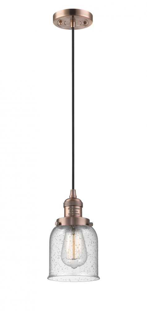 Bell - 1 Light - 5 inch - Antique Copper - Cord hung - Mini Pendant