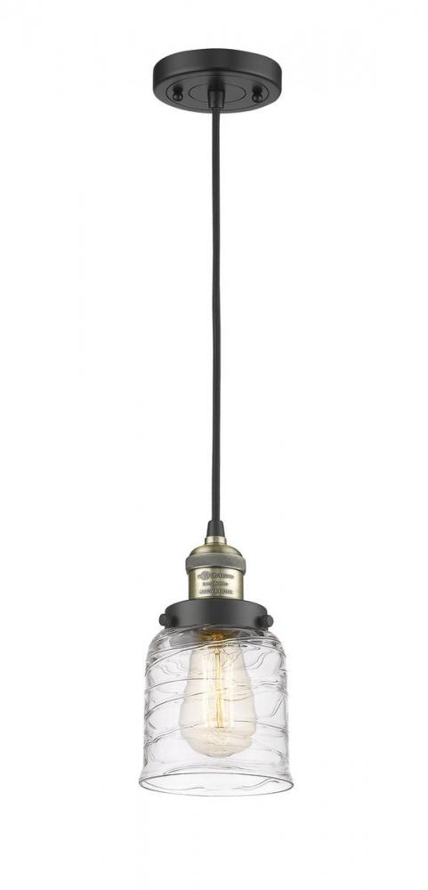 Bell - 1 Light - 5 inch - Black Antique Brass - Cord hung - Mini Pendant