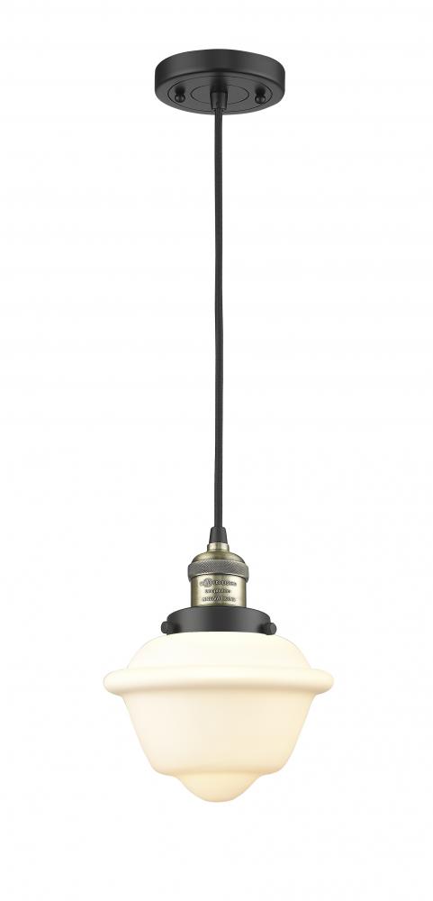 Oxford - 1 Light - 7 inch - Black Antique Brass - Cord hung - Mini Pendant