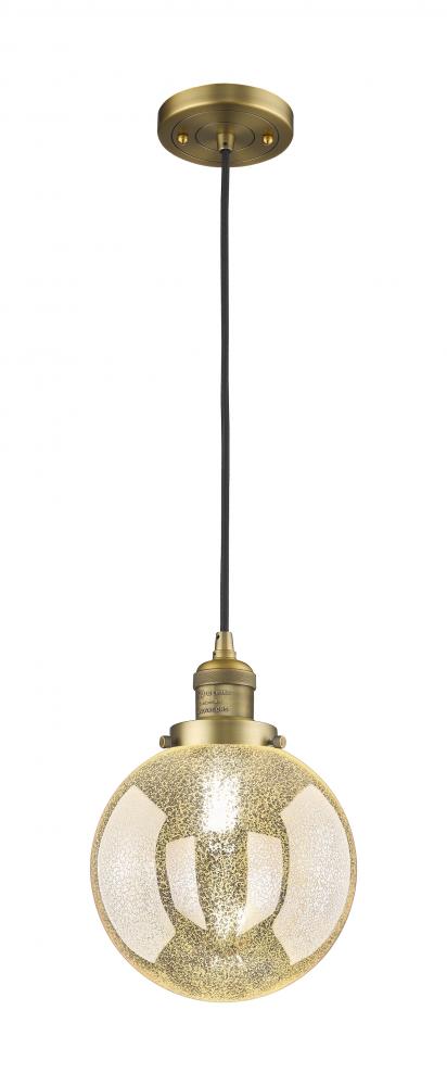 Beacon - 1 Light - 8 inch - Brushed Brass - Cord hung - Mini Pendant
