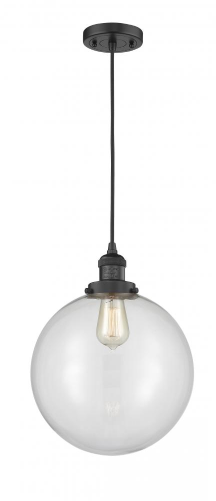 Beacon - 1 Light - 12 inch - Matte Black - Cord hung - Mini Pendant