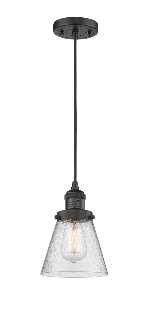 Cone - 1 Light - 6 inch - Matte Black - Cord hung - Mini Pendant