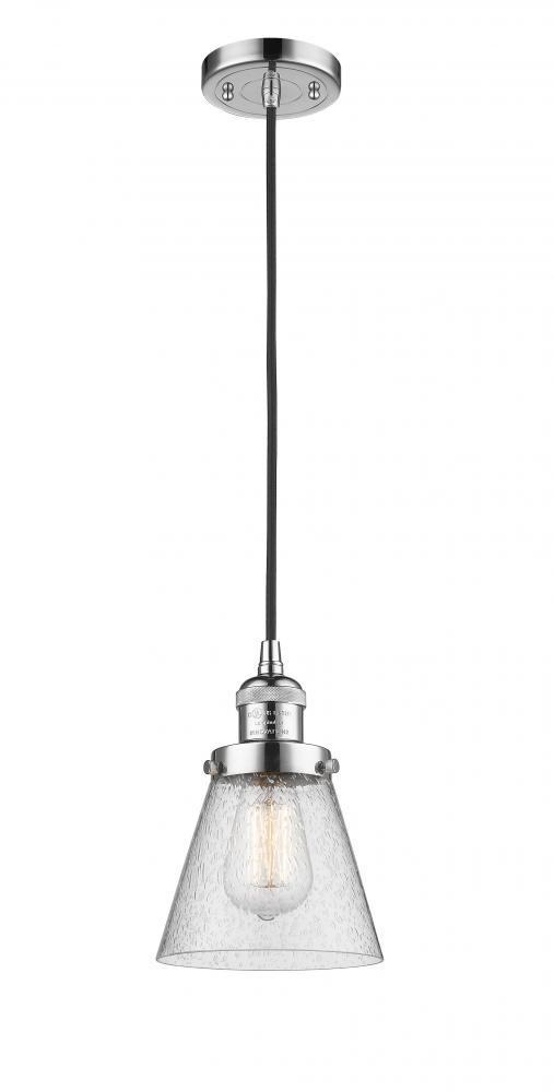 Cone - 1 Light - 6 inch - Polished Chrome - Cord hung - Mini Pendant