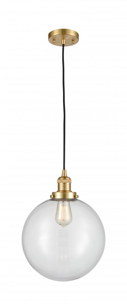 Beacon - 1 Light - 12 inch - Satin Gold - Cord hung - Mini Pendant