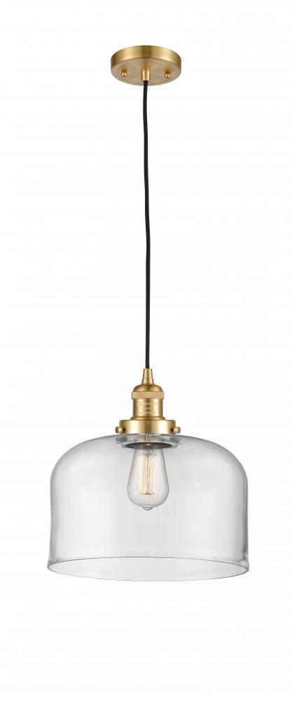 Bell - 1 Light - 12 inch - Satin Gold - Cord hung - Mini Pendant