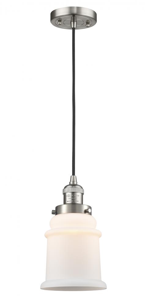 Canton - 1 Light - 6 inch - Brushed Satin Nickel - Cord hung - Mini Pendant