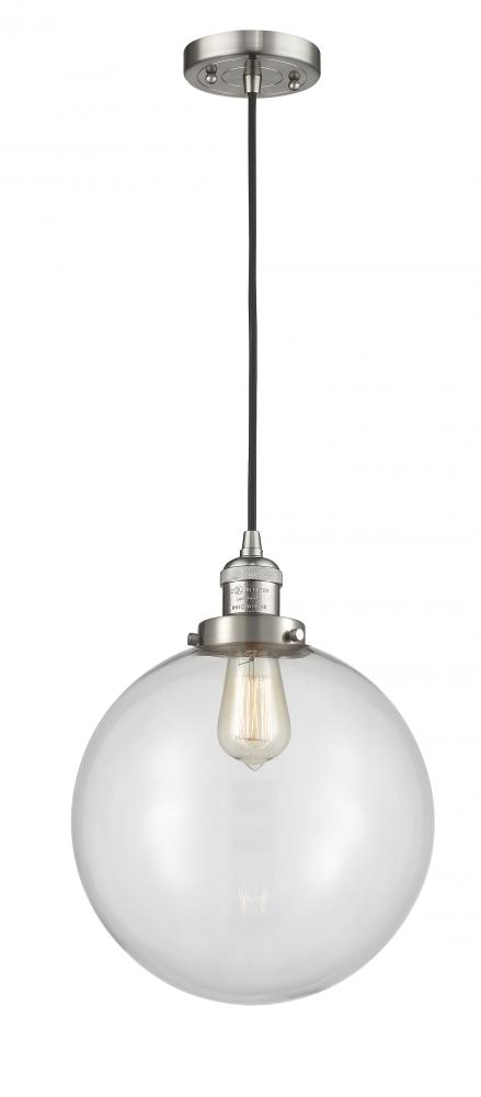 Beacon - 1 Light - 12 inch - Brushed Satin Nickel - Cord hung - Mini Pendant