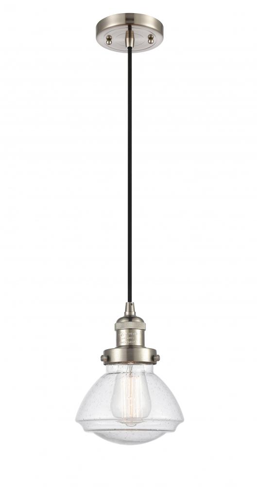 Olean - 1 Light - 7 inch - Brushed Satin Nickel - Cord hung - Mini Pendant