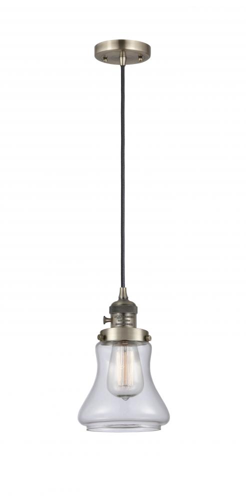 Bellmont - 1 Light - 6 inch - Antique Brass - Cord hung - Mini Pendant