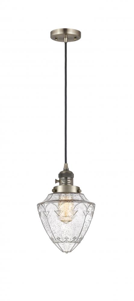 Bullet - 1 Light - 7 inch - Antique Brass - Cord hung - Mini Pendant