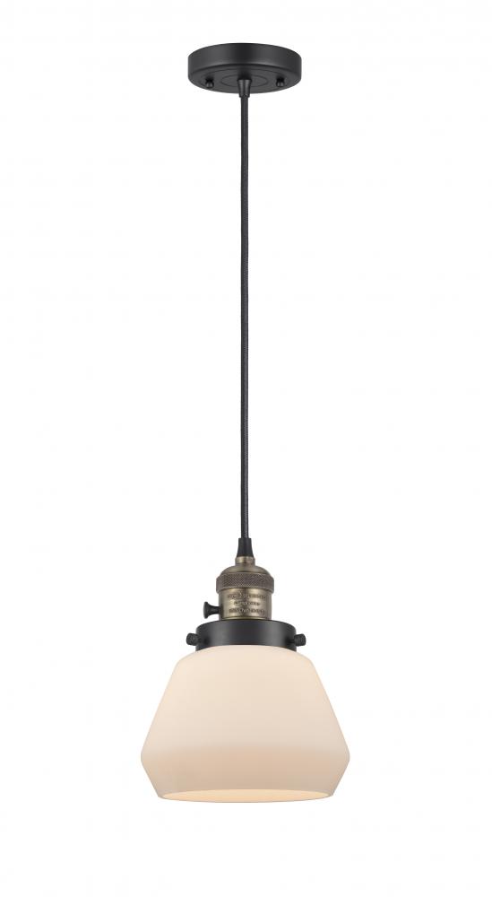 Fulton - 1 Light - 7 inch - Black Antique Brass - Cord hung - Mini Pendant