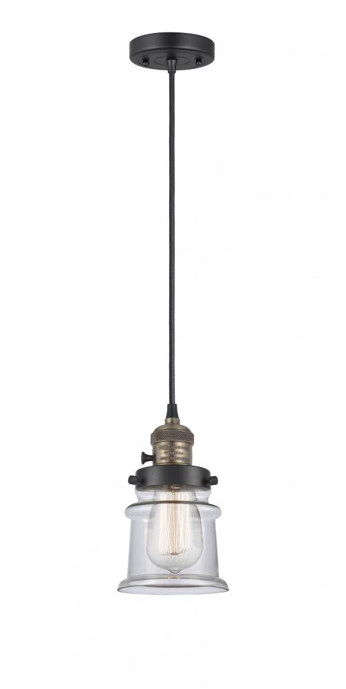 Canton - 1 Light - 5 inch - Black Antique Brass - Cord hung - Mini Pendant