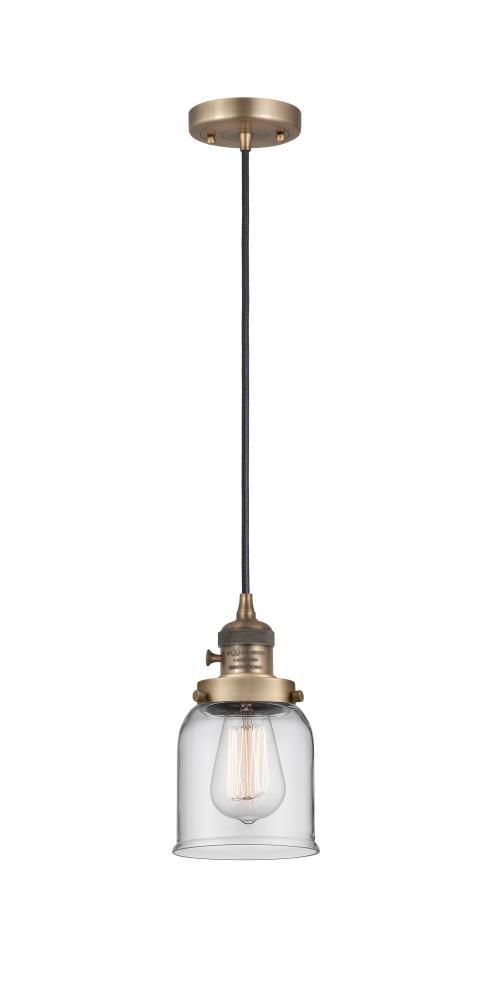 Bell - 1 Light - 5 inch - Brushed Brass - Cord hung - Mini Pendant