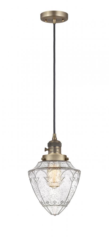 Bullet - 1 Light - 7 inch - Brushed Brass - Cord hung - Mini Pendant