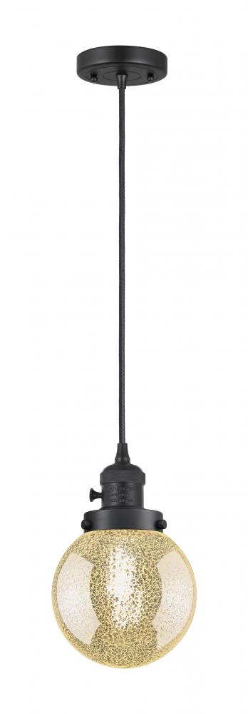 Beacon - 1 Light - 6 inch - Matte Black - Cord hung - Mini Pendant