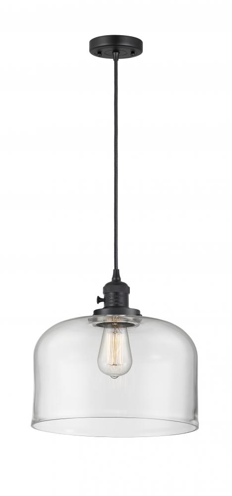 Bell - 1 Light - 12 inch - Matte Black - Cord hung - Mini Pendant