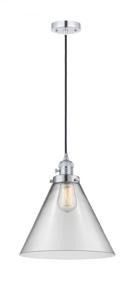 Cone - 1 Light - 12 inch - Polished Chrome - Cord hung - Mini Pendant