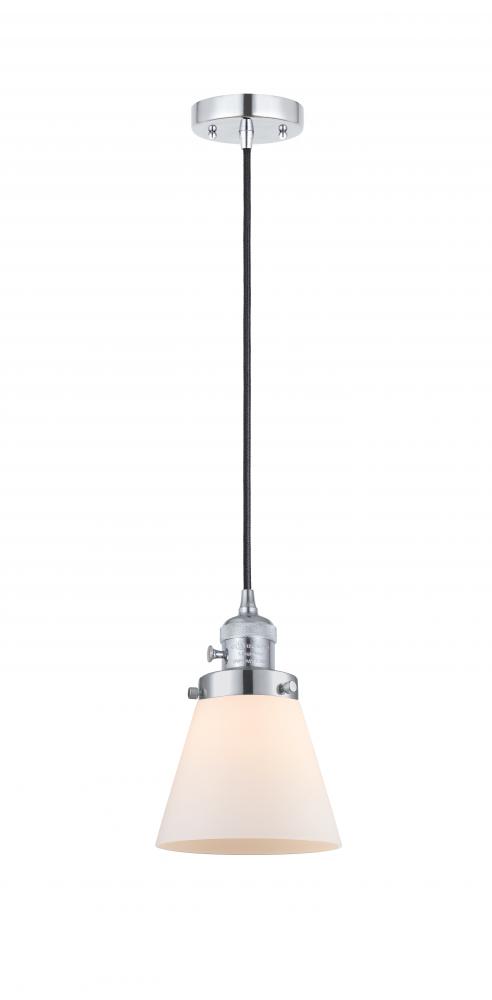 Cone - 1 Light - 6 inch - Polished Chrome - Cord hung - Mini Pendant