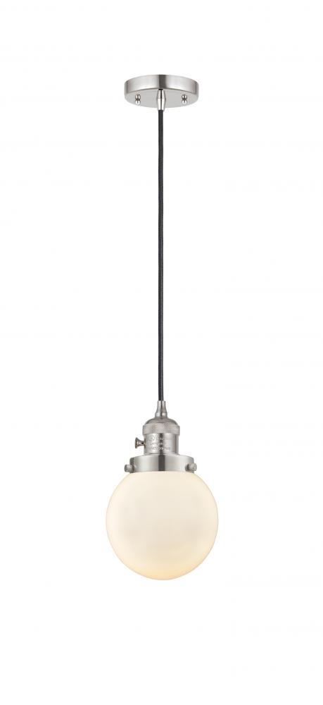 Beacon - 1 Light - 6 inch - Polished Nickel - Cord hung - Mini Pendant