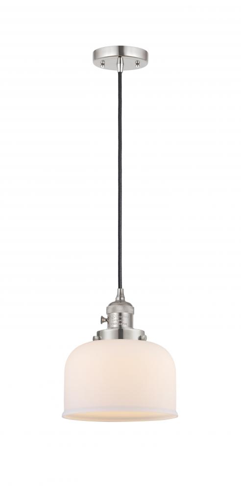 Bell - 1 Light - 8 inch - Polished Nickel - Cord hung - Mini Pendant