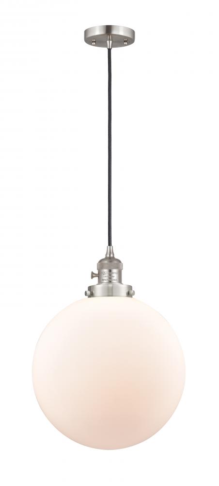 Beacon - 1 Light - 12 inch - Brushed Satin Nickel - Cord hung - Mini Pendant