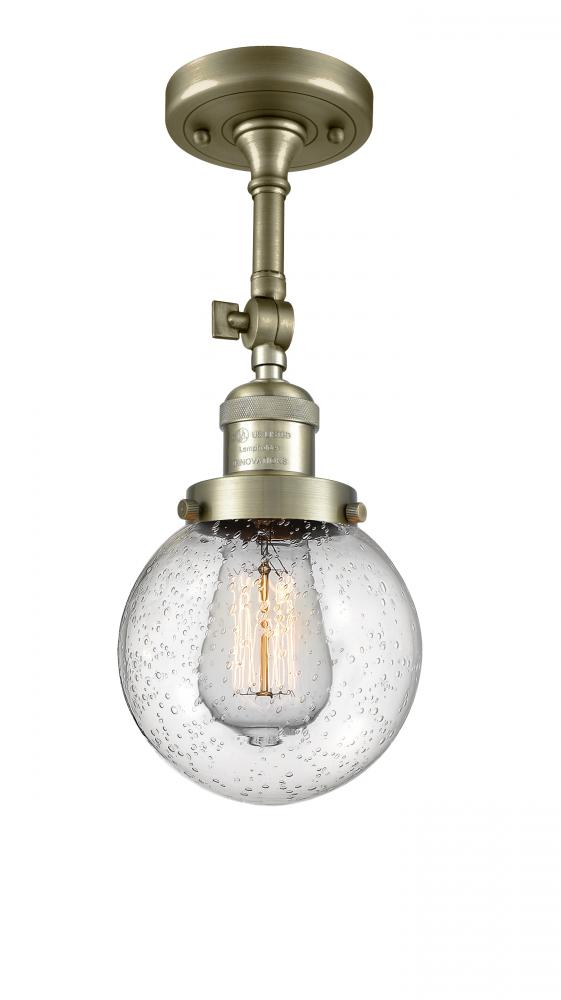 Beacon - 1 Light - 6 inch - Antique Brass - Semi-Flush Mount